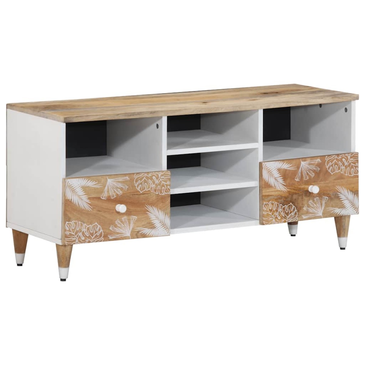 ντουλάπι τηλεόρασης vidaXL 100x33,5x46 cm μασίφ ξύλο Mango