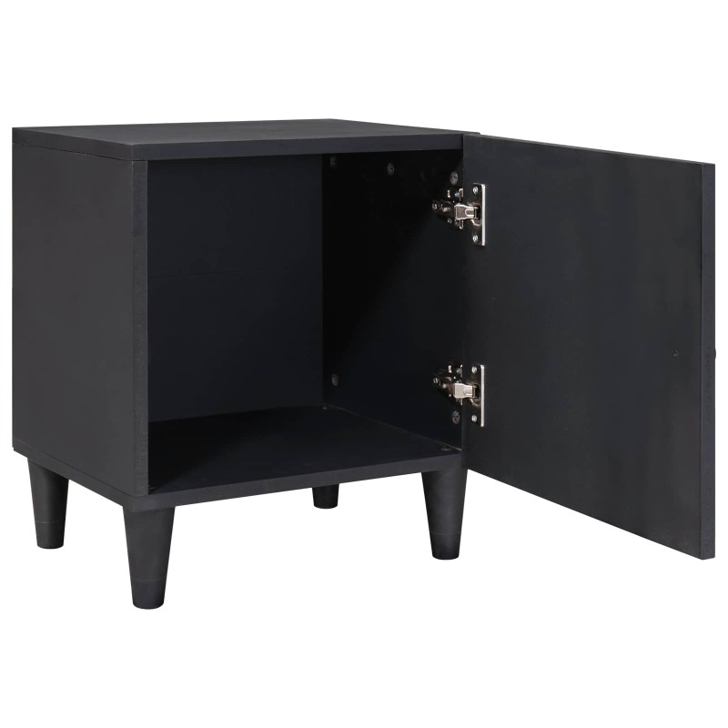 vidaXL Κομοδίνο με Πόρτα 2 τμχ. Μαύρο 40 x 33 x 46 εκ.