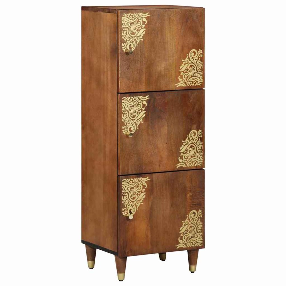 vidaXL Highboard με ράφι Καφέ 40 x 33 x 110 εκ Στερεό ξύλο μάνγκο