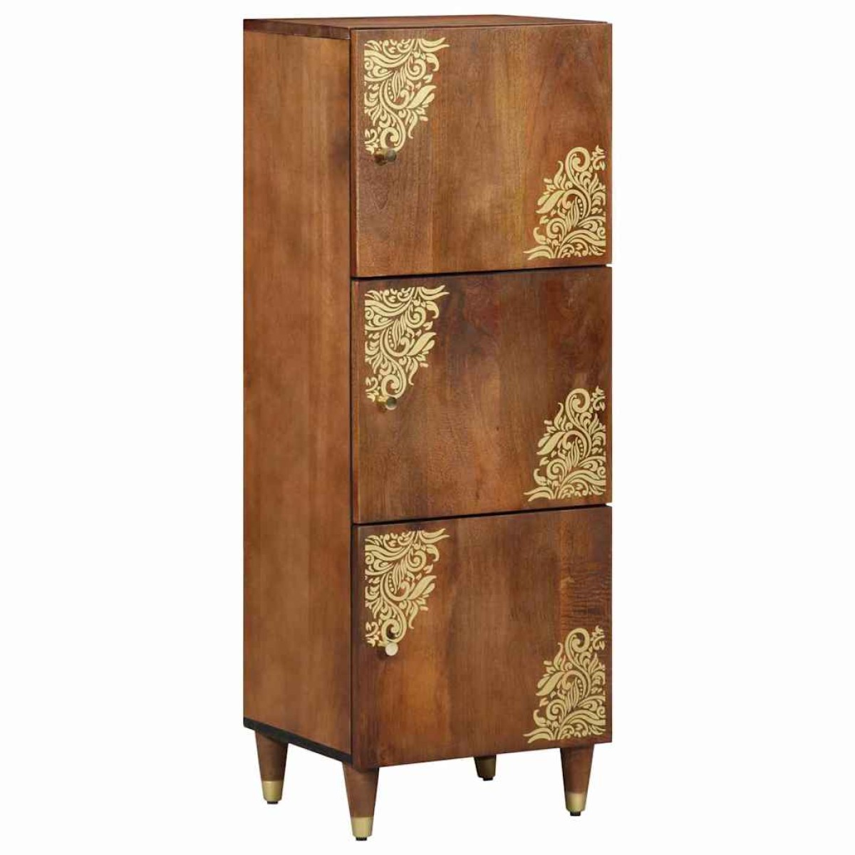 vidaXL Highboard με ράφι Καφέ 40 x 33 x 110 εκ Στερεό ξύλο μάνγκο