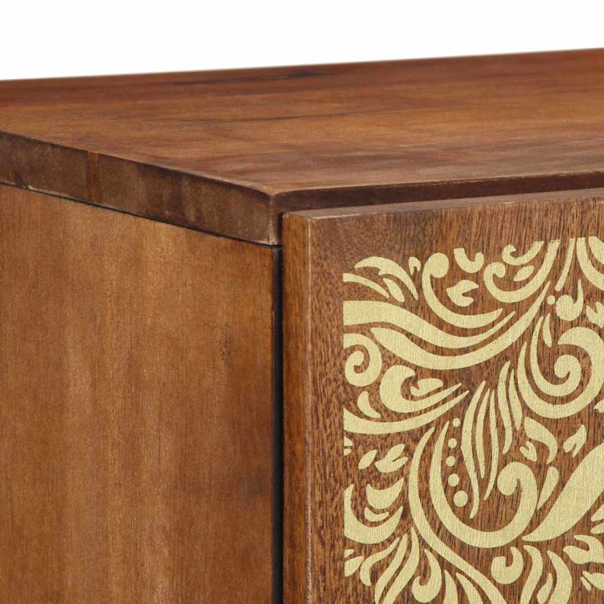 vidaXL Highboard με ράφι Καφέ 40 x 33 x 110 εκ Στερεό ξύλο μάνγκο