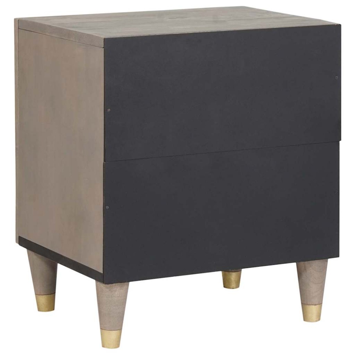 vidaXL Κομοδίνο με Πόρτα Γκρι 40 x 33 x 46 εκ. Στερεό ξύλο μάνγκο