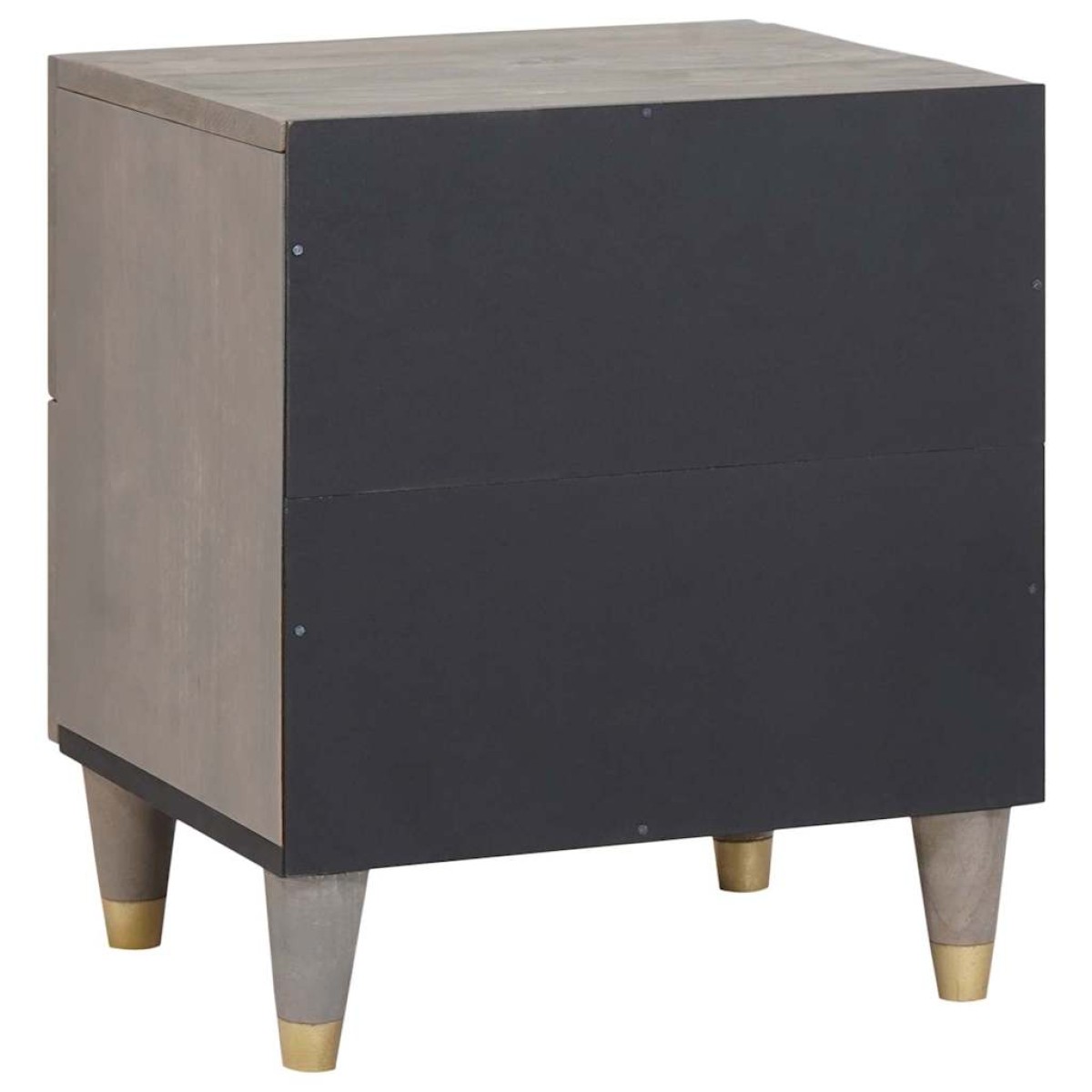 vidaXL Κομοδίνο 2 τεμ. Γκρι 40 x 33 x 46 εκ. Στερεό ξύλο μάνγκο