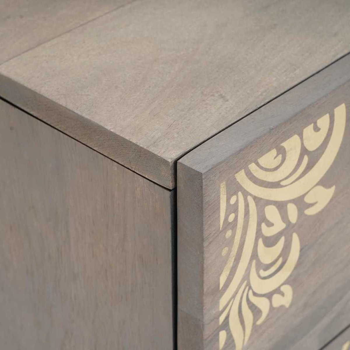 vidaXL Κομοδίνο 2 τεμ. Γκρι 40 x 33 x 46 εκ. Στερεό ξύλο μάνγκο