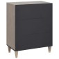 vidaXL Πλαϊνό γραφείο Γκρι και Χρυσό 60 x 33 x 75 cm
