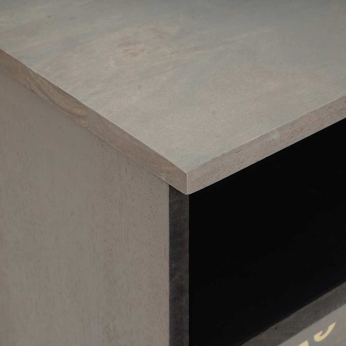 vidaXL Κομοδίνο με συρτάρι Γκρι 40 x 33 x 46 εκ. Στερεό ξύλο μάνγκο
