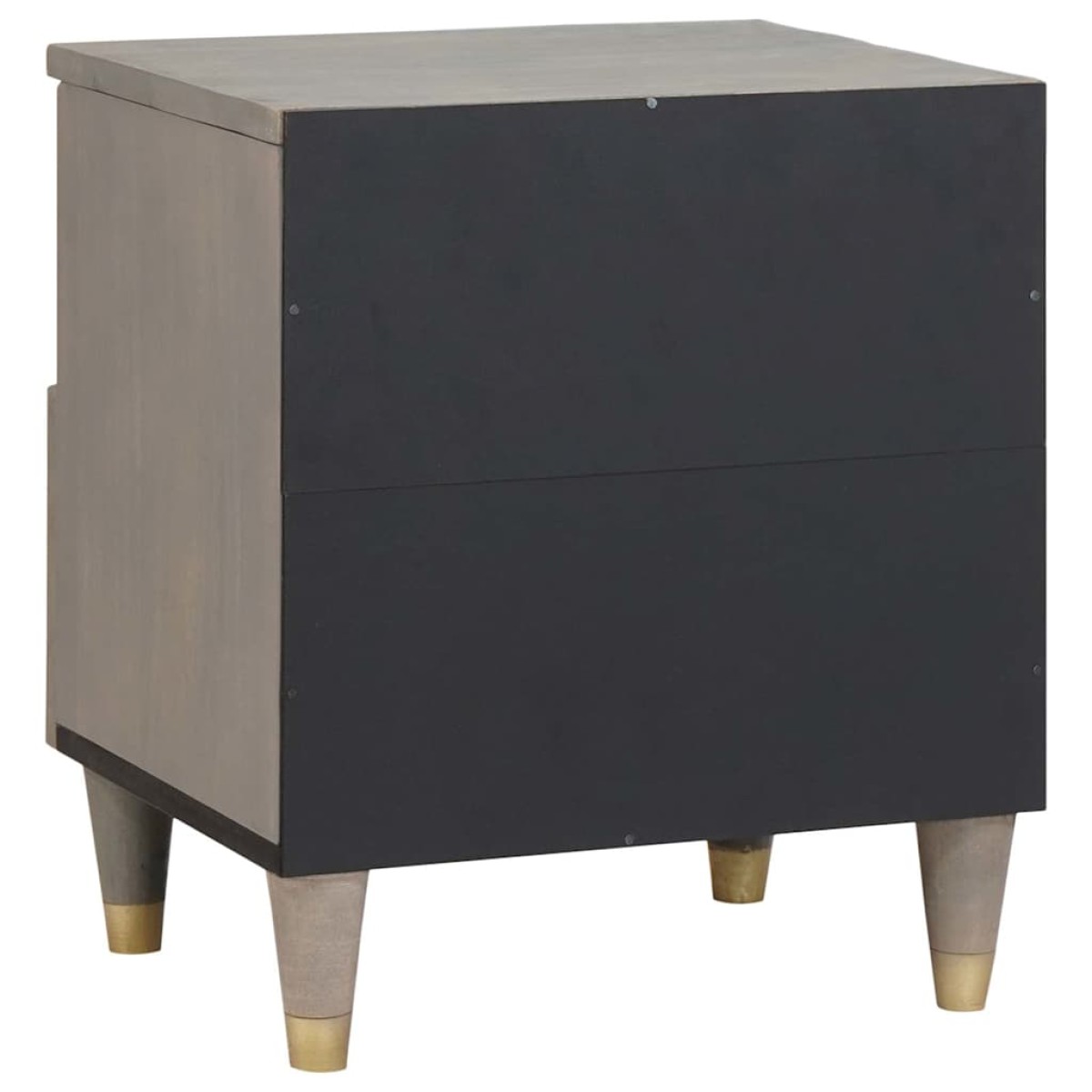 vidaXL Κομοδίνο 2 τμχ. Γκρι 40 x 33 x 46 εκ. Στερεό ξύλο μάνγκο