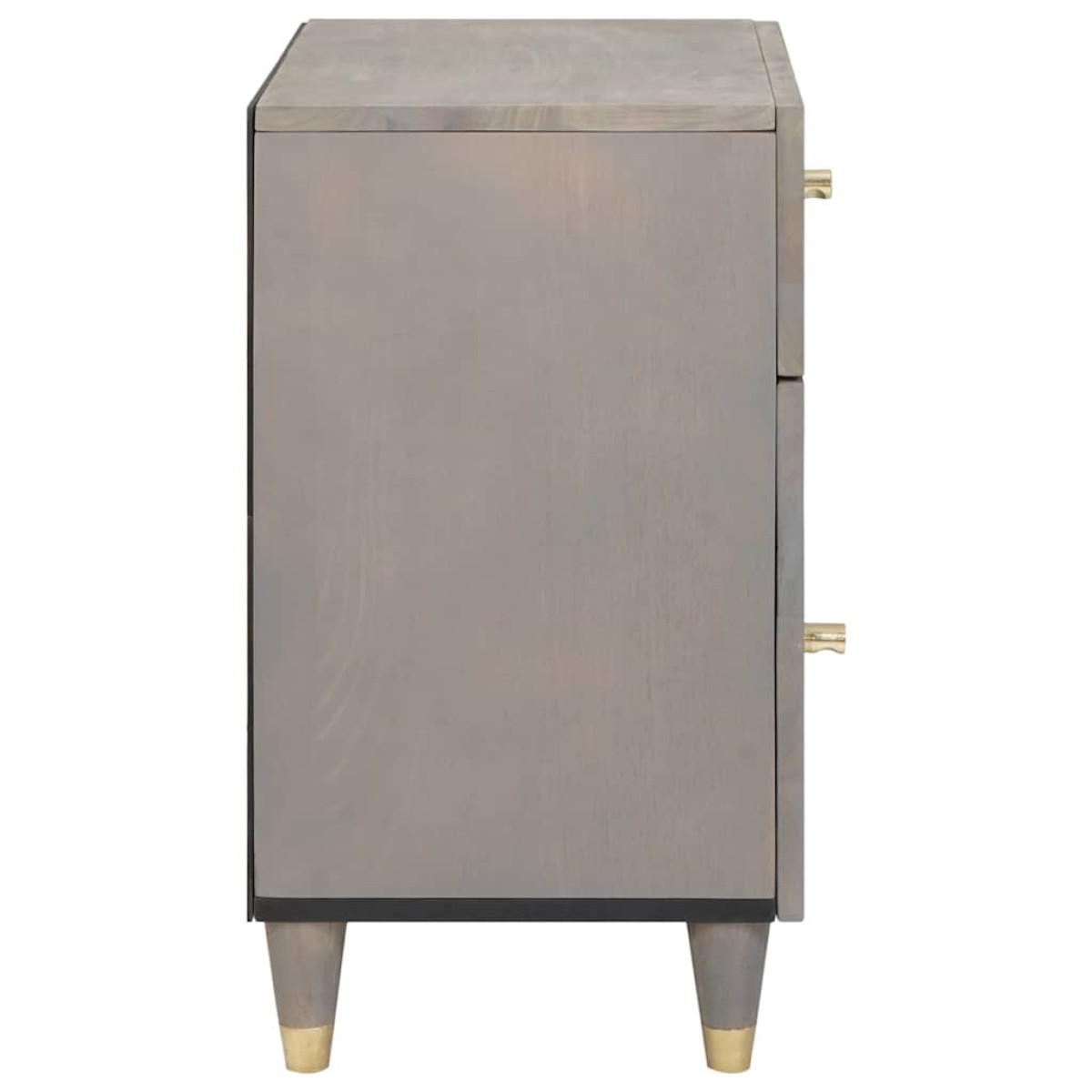 vidaXL Κομοδίνο με Πόρτα Γκρι 50 x 33 x 60 εκ Στερεό ξύλο μάνγκο