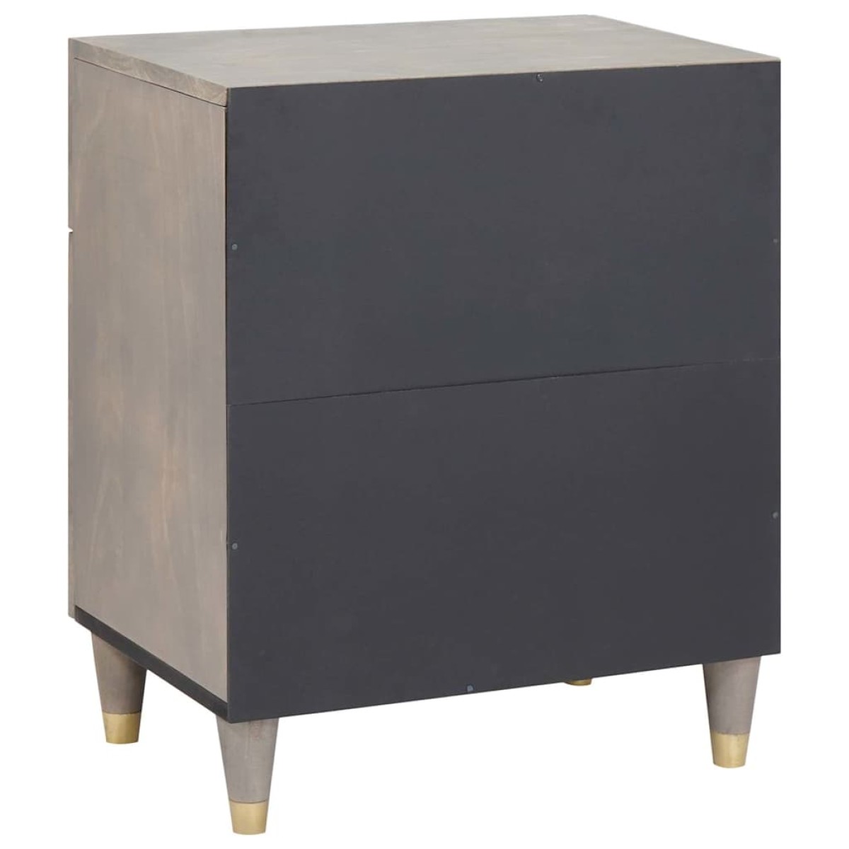 vidaXL Κομοδίνο με Πόρτα Γκρι 50 x 33 x 60 εκ Στερεό ξύλο μάνγκο