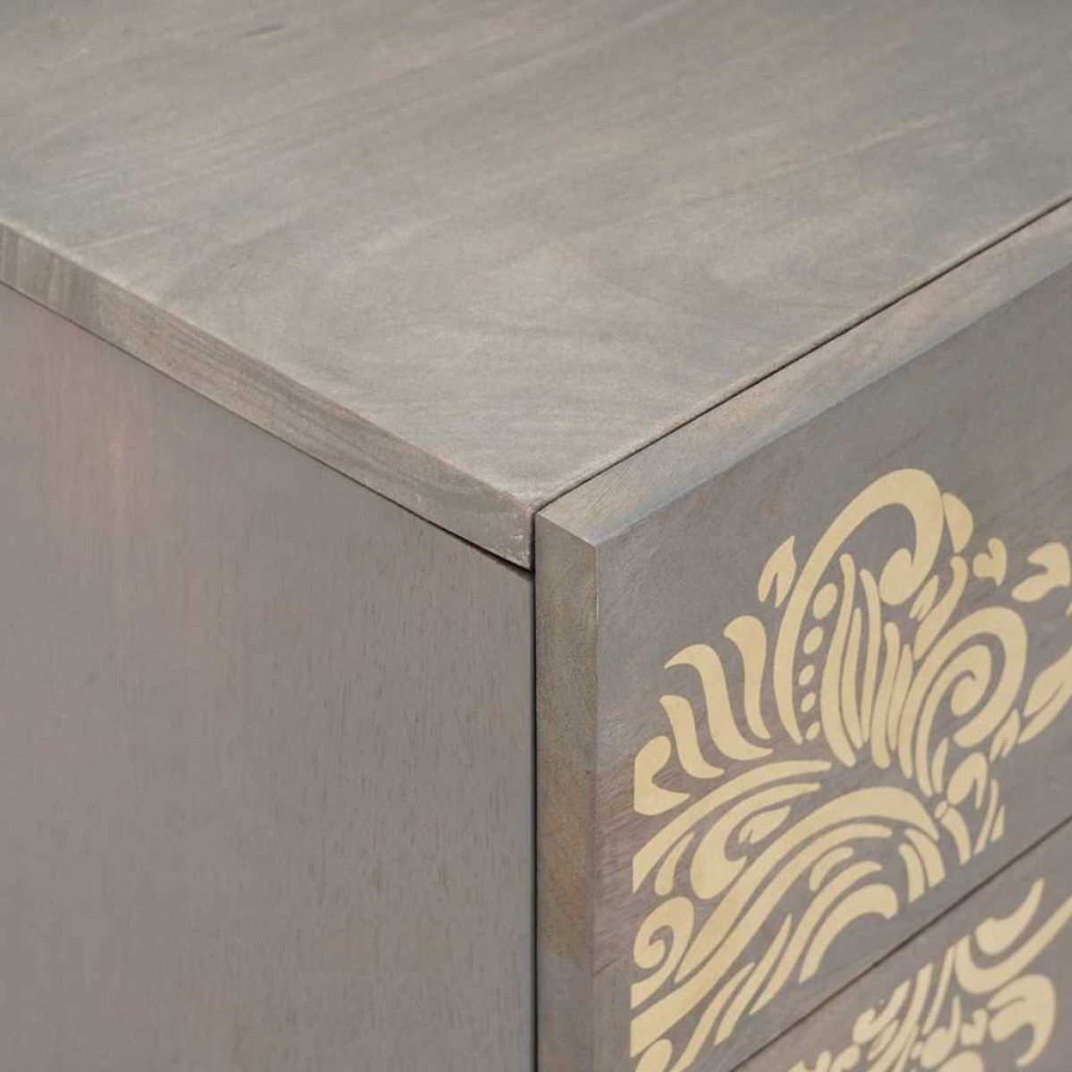 vidaXL Κομοδίνο με Πόρτα Γκρι 50 x 33 x 60 εκ Στερεό ξύλο μάνγκο