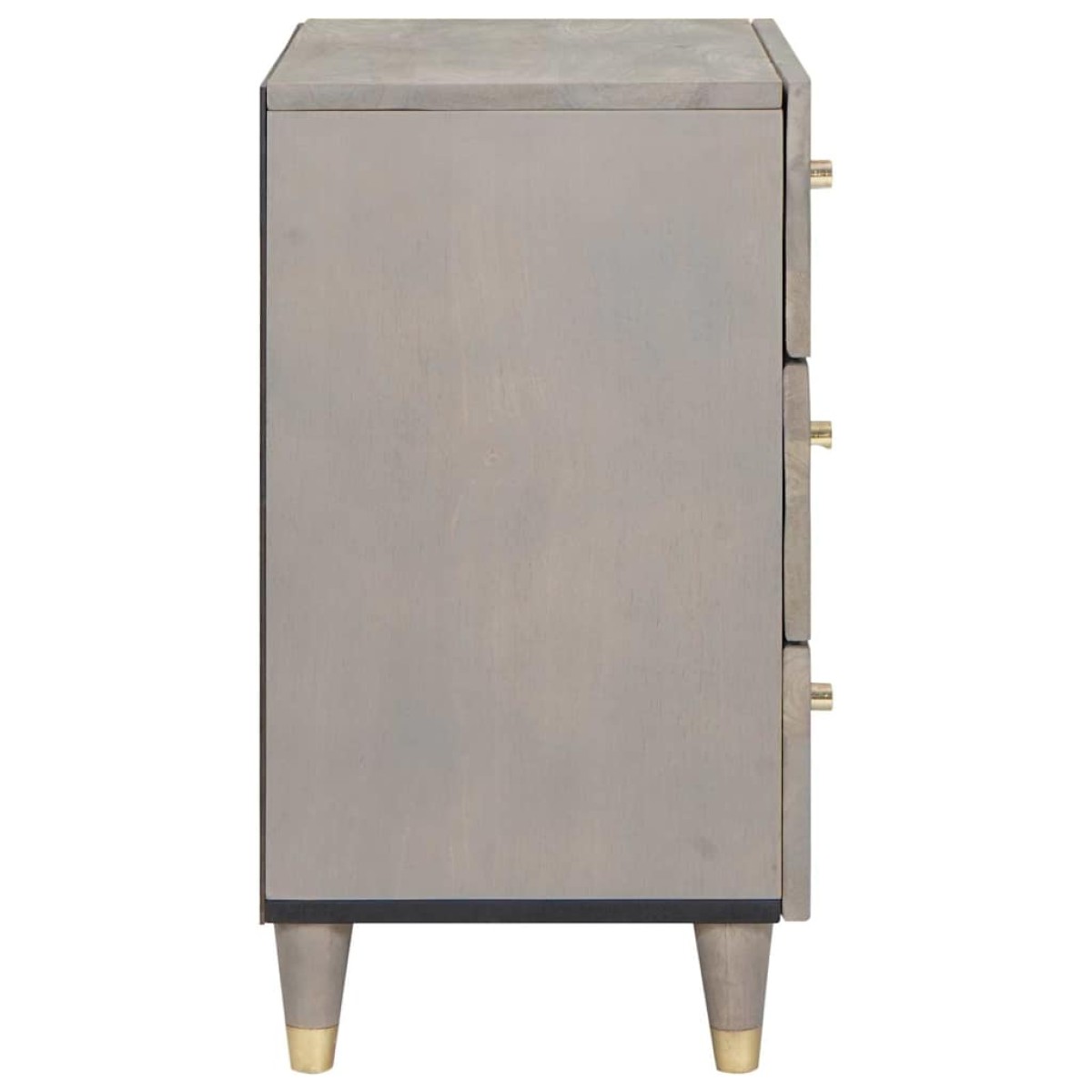 vidaXL Κομοδίνο με συρτάρι Γκρι 50 x 33 x 62 εκ. Στερεό ξύλο μάνγκο