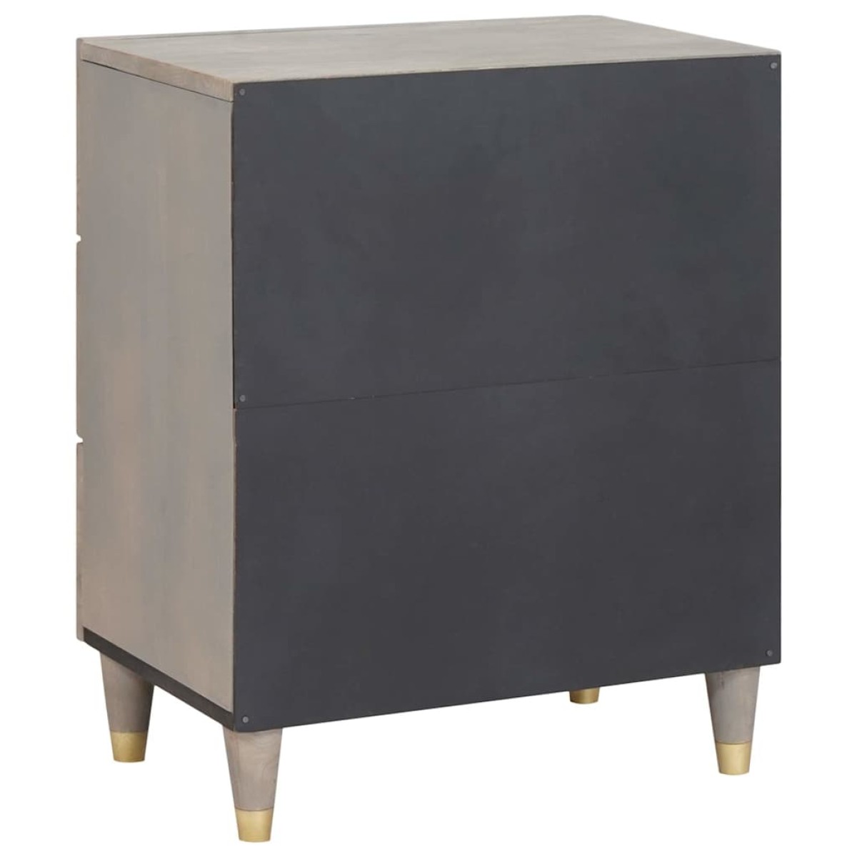 vidaXL Κομοδίνο με συρτάρι Γκρι 50 x 33 x 62 εκ. Στερεό ξύλο μάνγκο