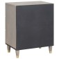 vidaXL Κομοδίνο με συρτάρι Γκρι 50 x 33 x 62 εκ. Στερεό ξύλο μάνγκο
