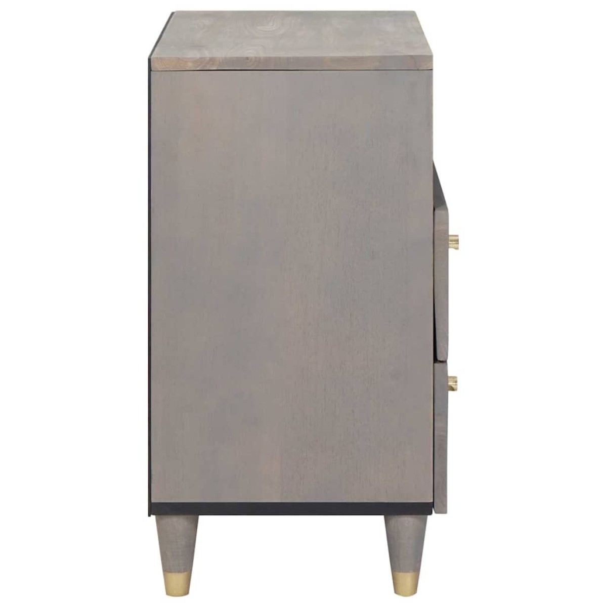 vidaXL Κομοδίνο με συρτάρι Γκρι 50 x 33 x 62 εκ. Στερεό ξύλο μάνγκο