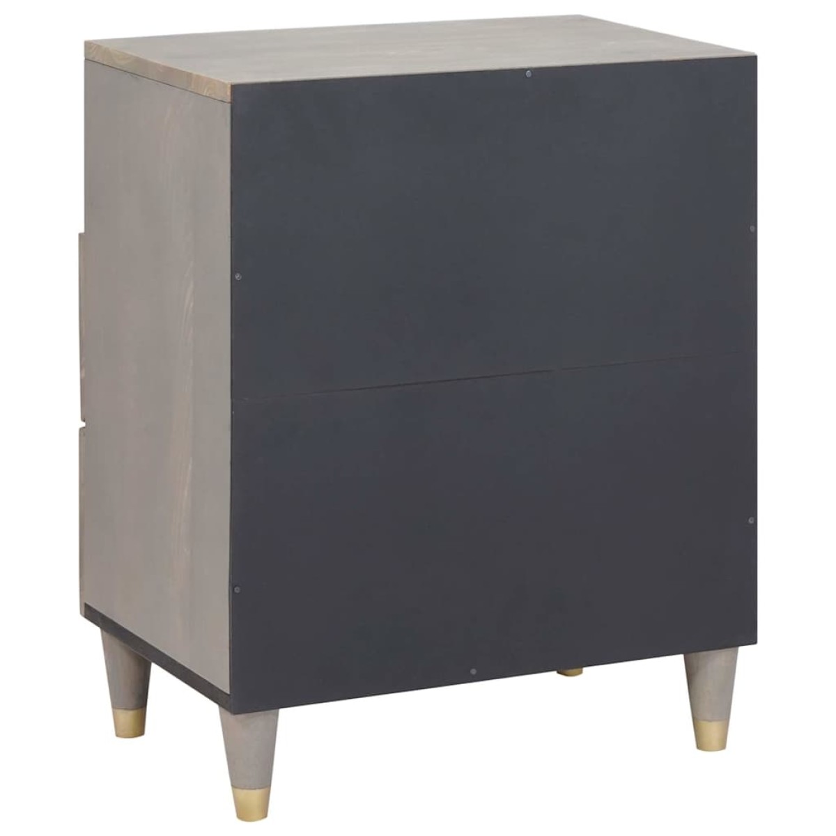 vidaXL Κομοδίνο με συρτάρι Γκρι 50 x 33 x 62 εκ. Στερεό ξύλο μάνγκο