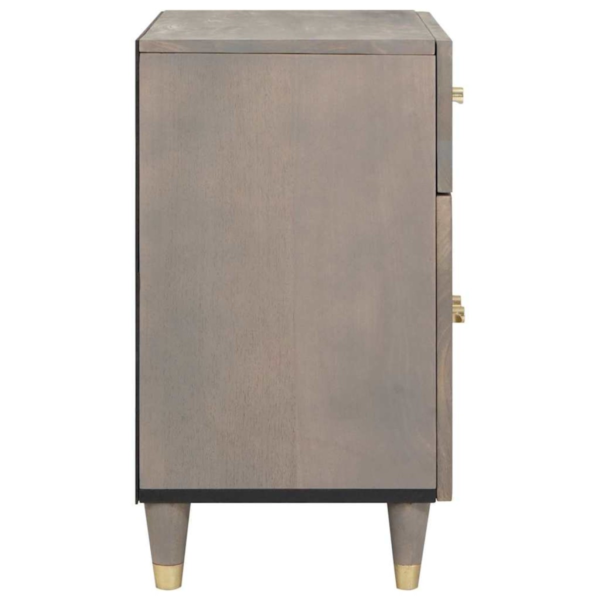 vidaXL Κομοδίνο με Πόρτα Γκρι 50 x 33 x 60 εκ Στερεό ξύλο μάνγκο