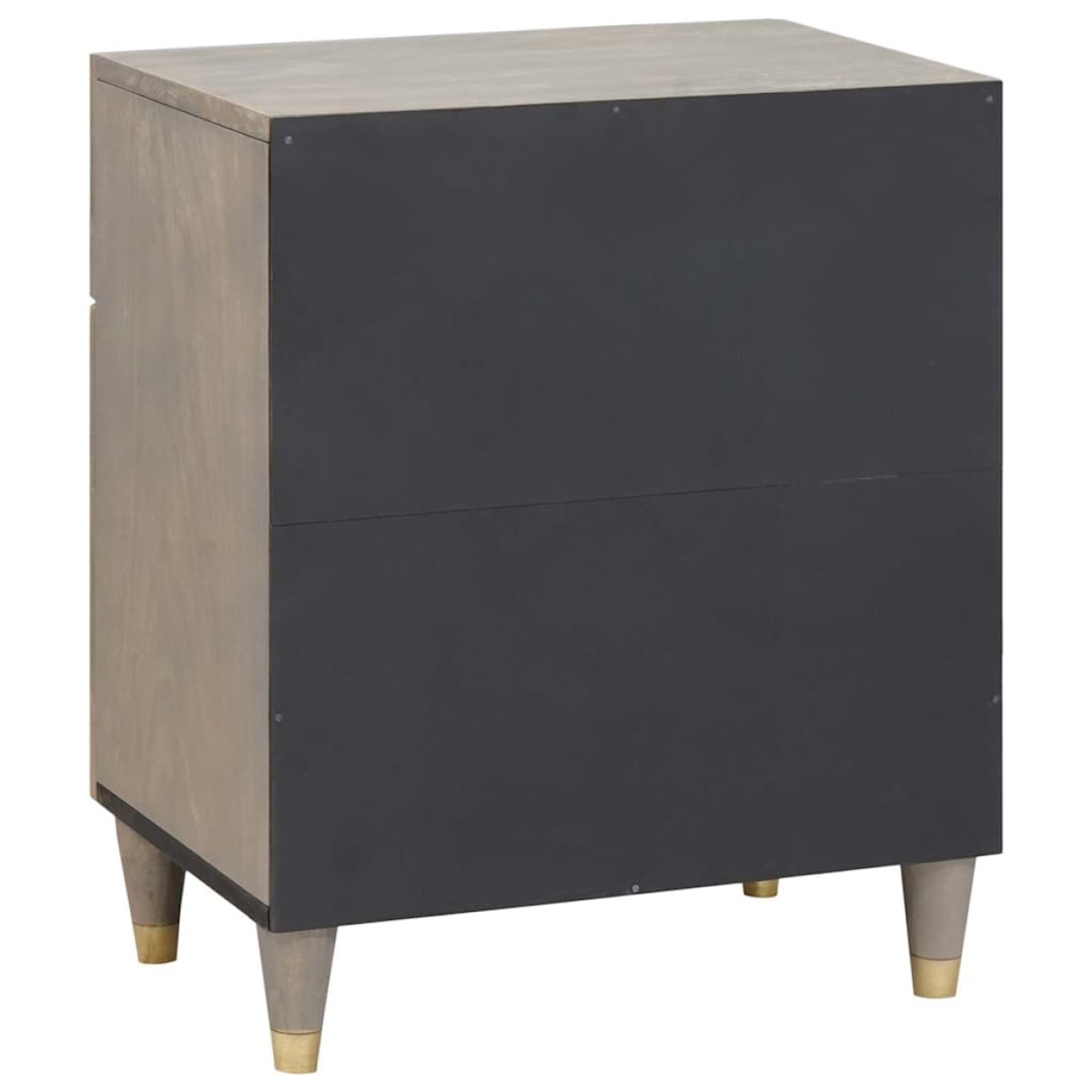 vidaXL Κομοδίνο με Πόρτα Γκρι 50 x 33 x 60 εκ Στερεό ξύλο μάνγκο