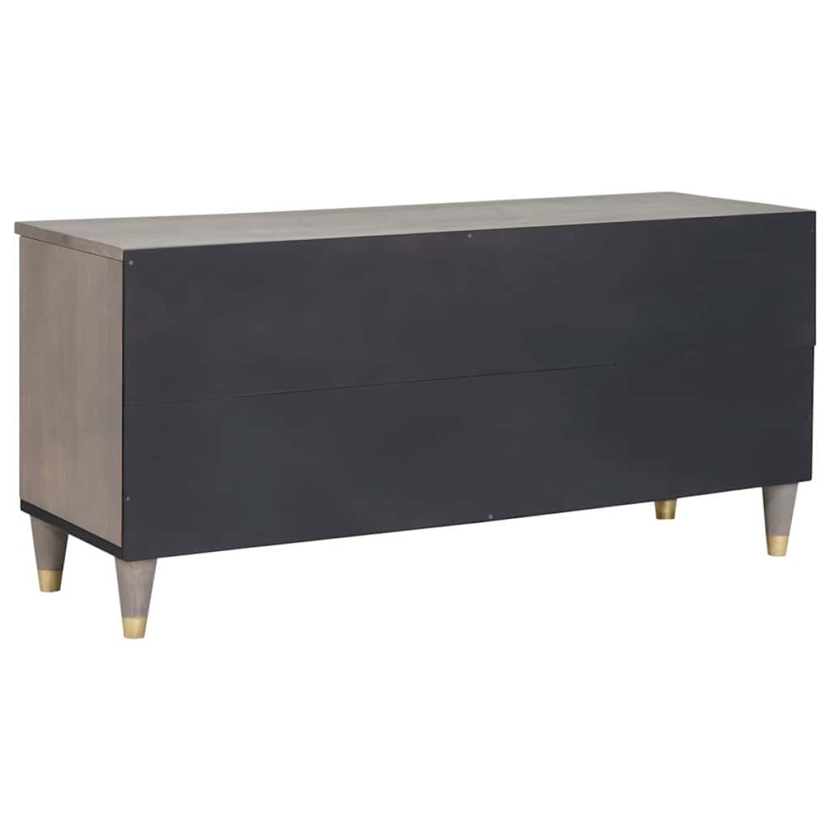 vidaXL Ντουλάπι TV με συρτάρι Γκρι 100 x 33 x 46 εκ Στερεό ξύλο μάνγκο