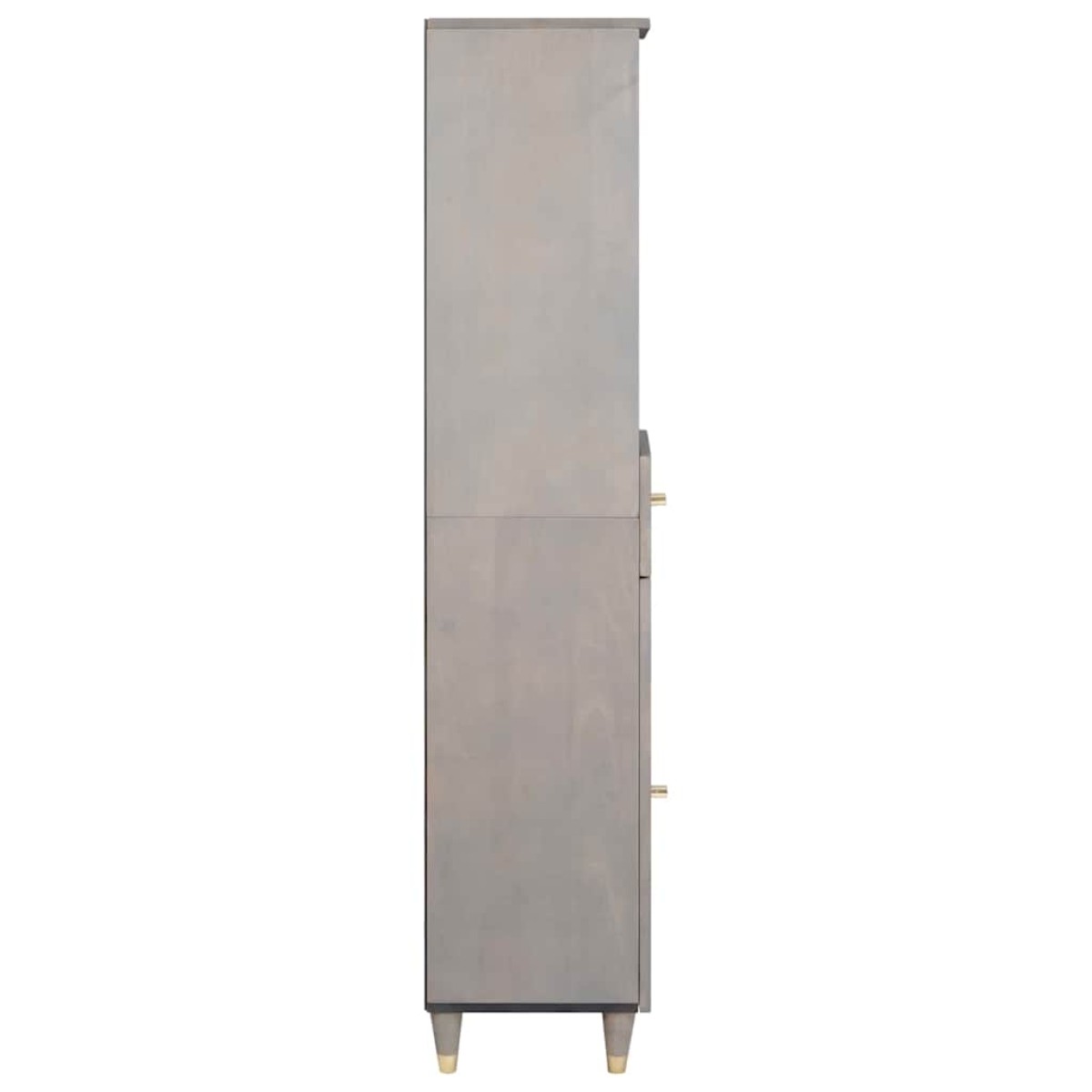 vidaXL Ντουλάπι Μπάνιου Γκρι 38 x 33 x 160 εκ. Στερεό ξύλο μάνγκο