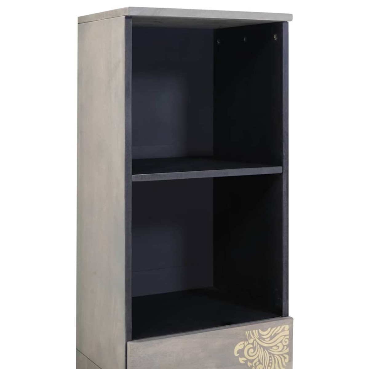 vidaXL Ντουλάπι Μπάνιου Γκρι 38 x 33 x 160 εκ. Στερεό ξύλο μάνγκο