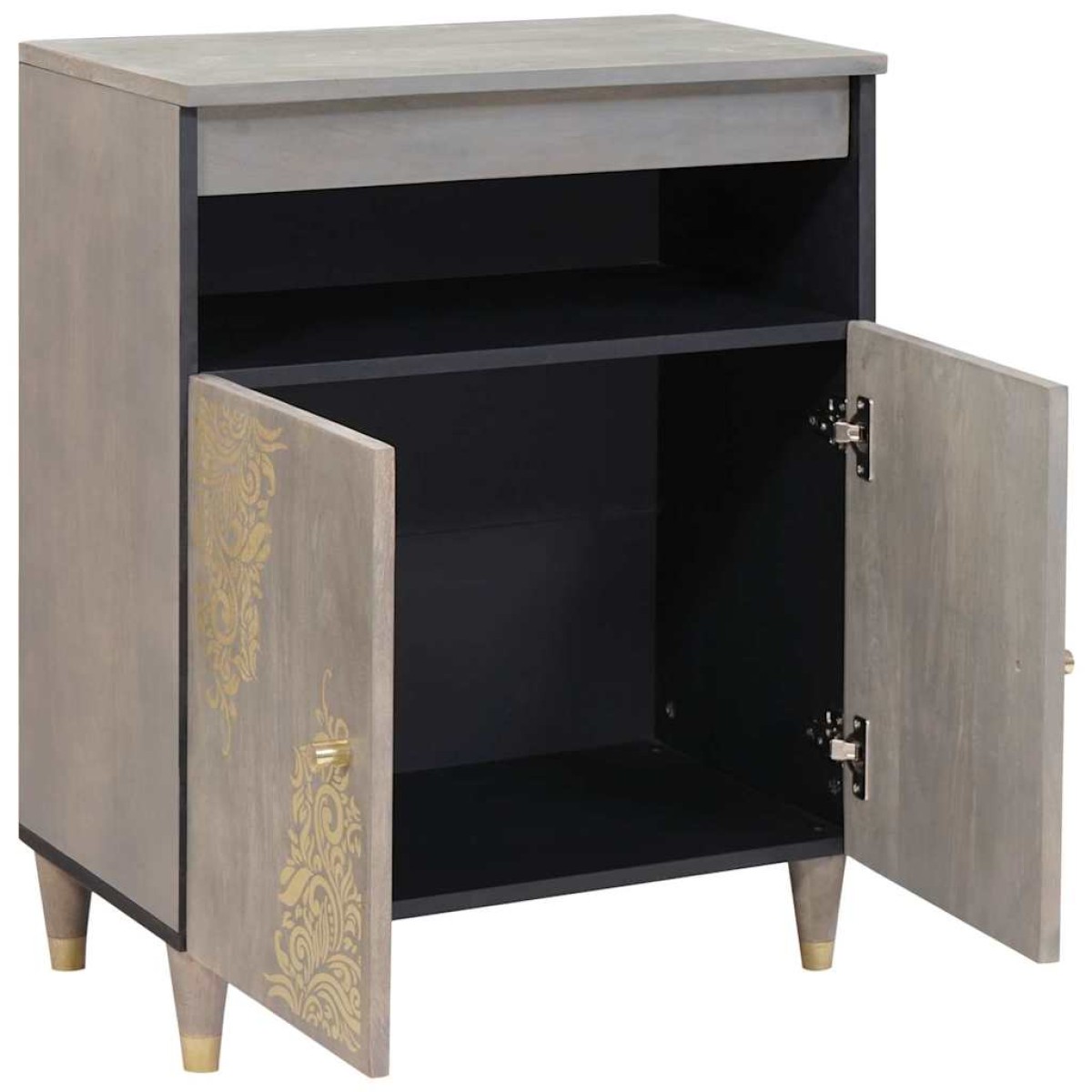 vidaXL Πλαϊνό γραφείο Γκρι και Χρυσό 60 x 33 x 75 cm