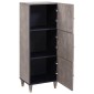 vidaXL Highboard Γκρι και Χρυσό 40 x 33 x 110 εκ Στερεό ξύλο μάνγκο