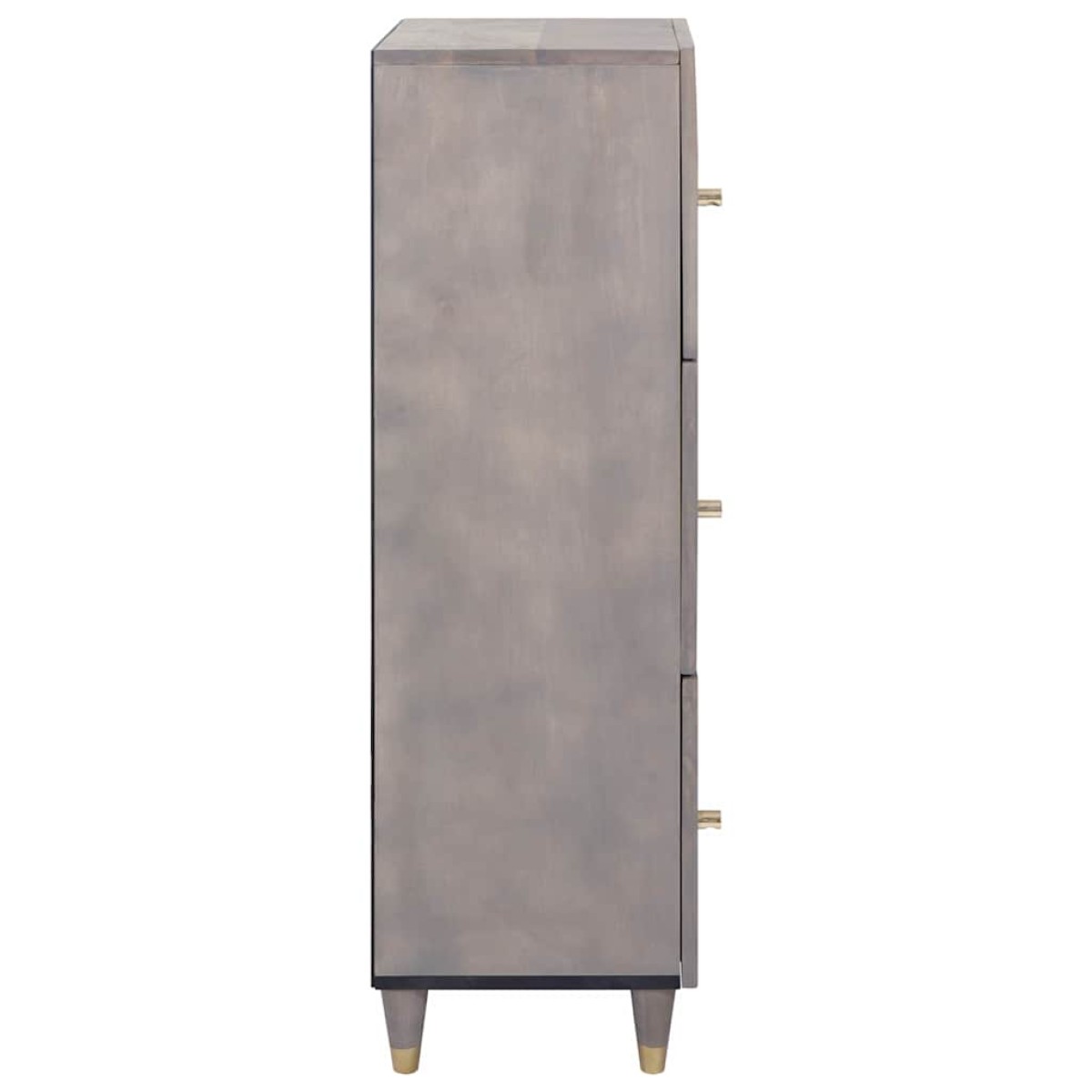 vidaXL Highboard Γκρι και Χρυσό 40 x 33 x 110 εκ Στερεό ξύλο μάνγκο