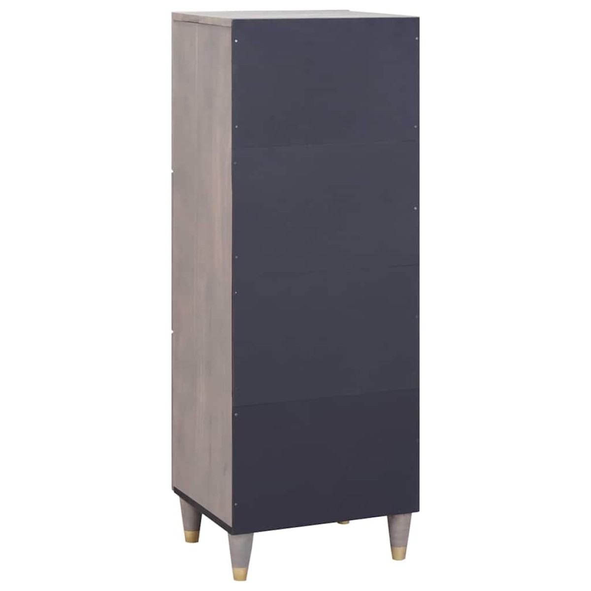 vidaXL Highboard Γκρι και Χρυσό 40 x 33 x 110 εκ Στερεό ξύλο μάνγκο