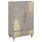vidaXL Highboard Γκρι και Χρυσό 60 x 33 x 100 εκ. Στερεό ξύλο μάνγκο