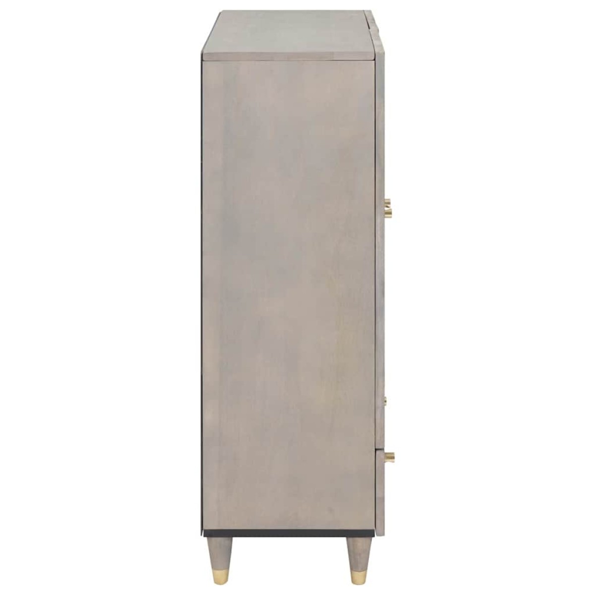 vidaXL Highboard Γκρι και Χρυσό 60 x 33 x 100 εκ. Στερεό ξύλο μάνγκο