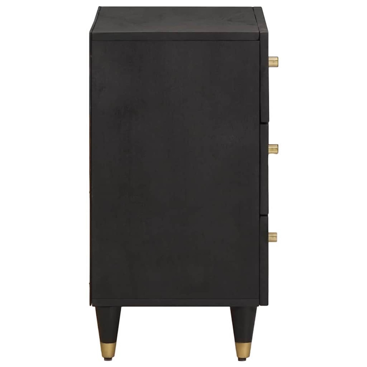 vidaXL Κομοδίνο με συρτάρι Μαύρο 50 x 33 x 62 εκ. Στερεό ξύλο μάνγκο