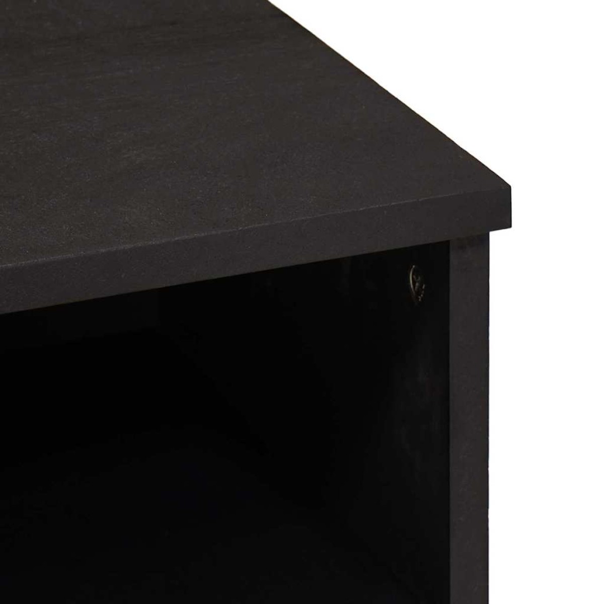 vidaXL Ντουλάπι TV με ράφι Μαύρο 100 x 33 x 46 εκ Στερεό ξύλο μάνγκο