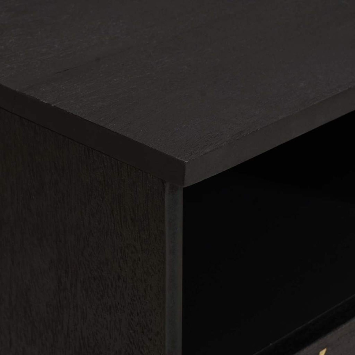 vidaXL Ντουλάπι TV Μαύρο 100 x 33 x 46 εκ Στερεό ξύλο μάνγκο