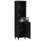 vidaXL Ντουλάπι Μπάνιου Μαύρο 38 x 33 x 160 εκ. Στερεό ξύλο μάνγκο
