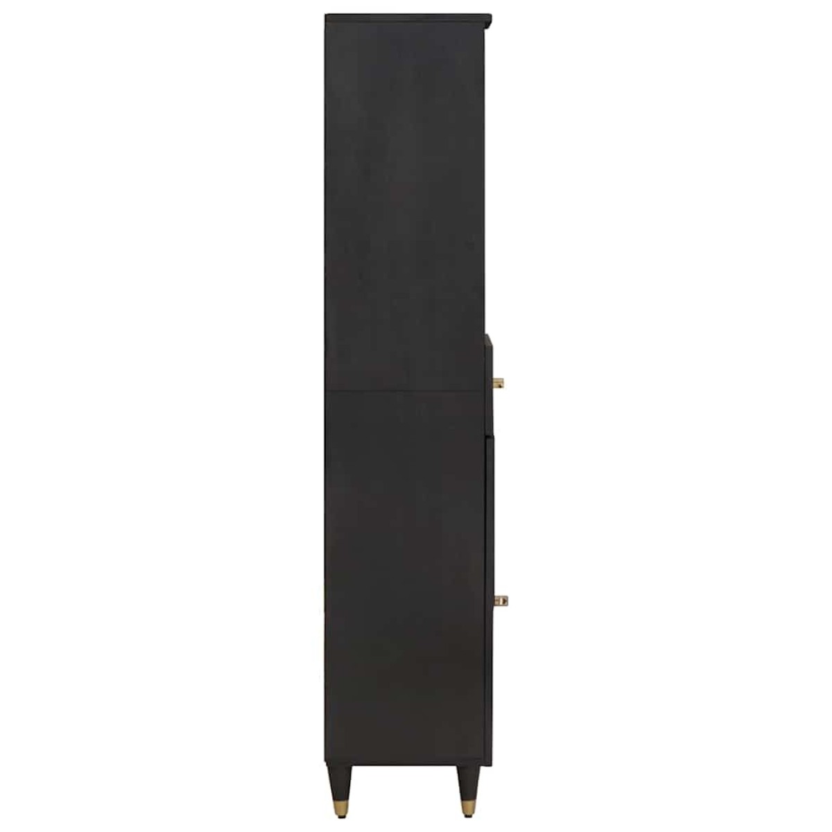 vidaXL Ντουλάπι Μπάνιου Μαύρο 38 x 33 x 160 εκ. Στερεό ξύλο μάνγκο