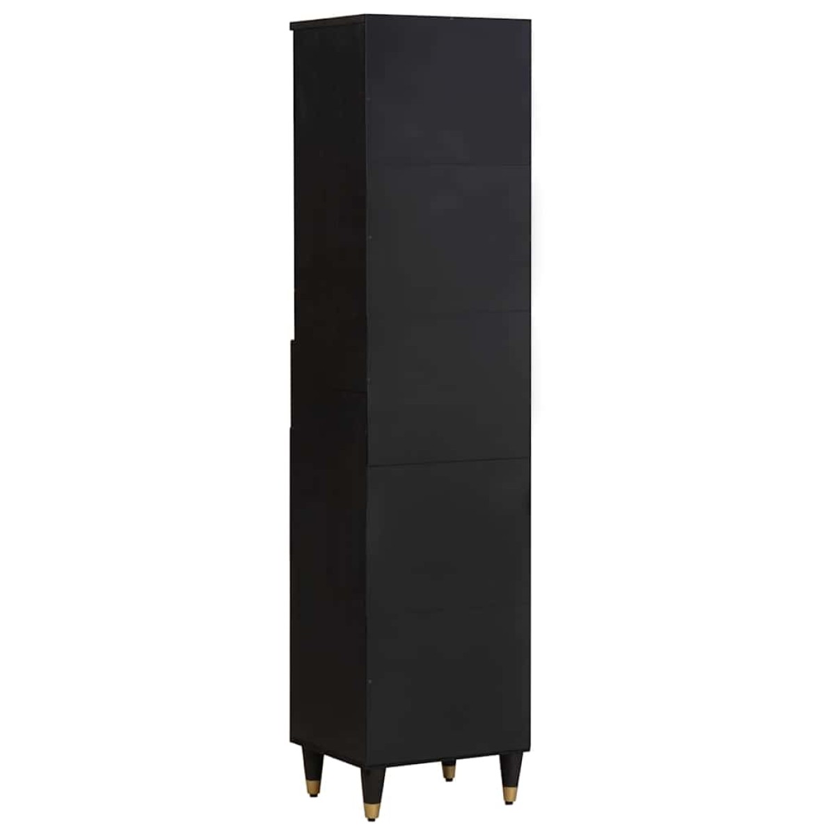 vidaXL Ντουλάπι Μπάνιου Μαύρο 38 x 33 x 160 εκ. Στερεό ξύλο μάνγκο