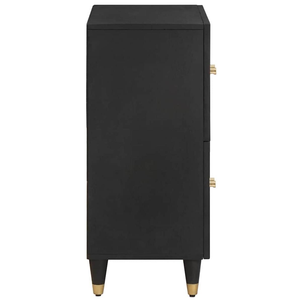 vidaXL Πλαϊνό γραφείο με ράφι Μαύρο 60 x 33 x 75 cm Στερεό ξύλο μάνγκο