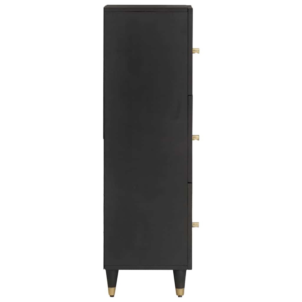vidaXL Highboard με ράφι Μαύρο 40 x 33 x 110 εκ Στερεό ξύλο μάνγκο