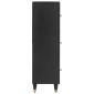 vidaXL Highboard με ράφι Μαύρο 40 x 33 x 110 εκ Στερεό ξύλο μάνγκο