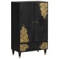 vidaXL Highboard Μαύρο 60 x 33 x 100 εκ. Στερεό ξύλο μάνγκο