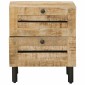 vidaXL Κομοδίνο 2 τμχ. Φυσικό 40 x 33 x 46 εκ. Στερεό ξύλο μάνγκο