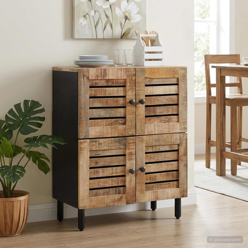vidaXL Ντουλάπες Αποθήκευσης Φυσικό 60 x 33 x 75 cm Στερεό ξύλο μάνγκο