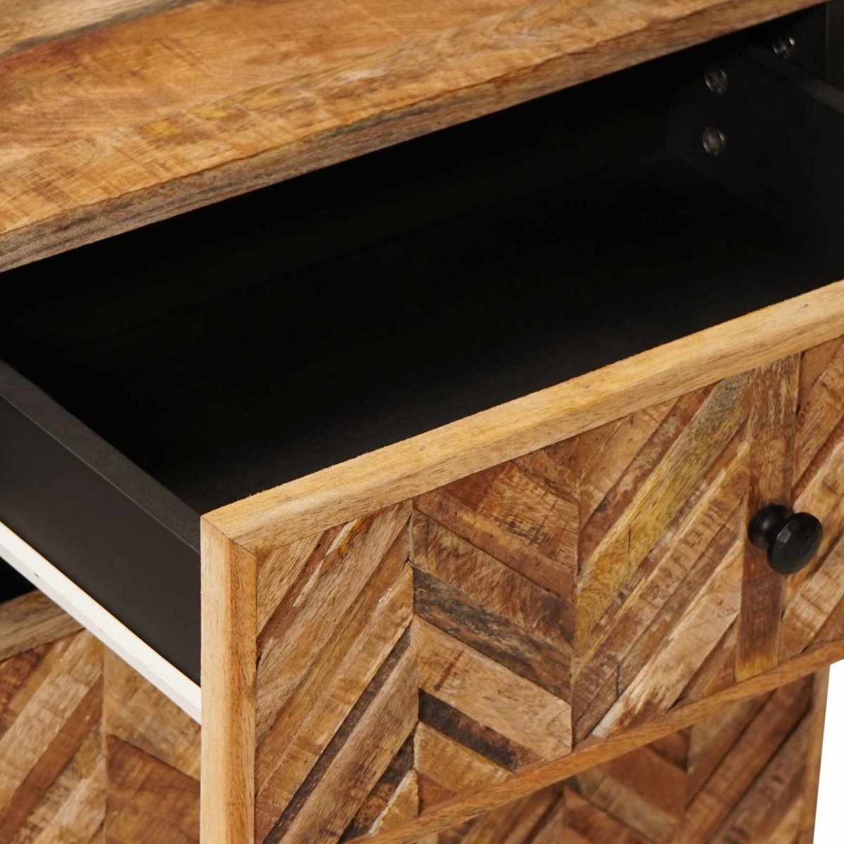 vidaXL Κομοδίνο με συρτάρι Καφέ 50 x 33 x 60 εκ Στερεό ξύλο μάνγκο