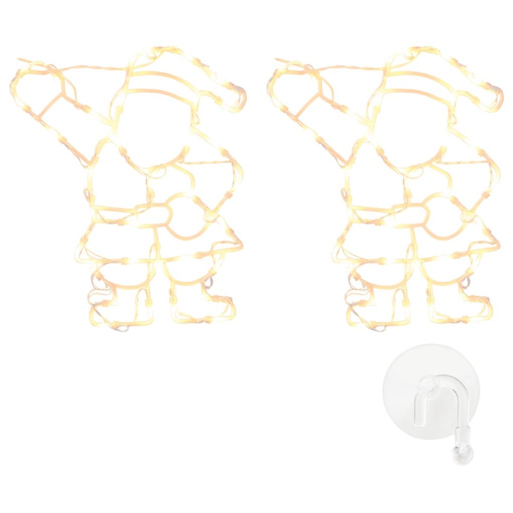 vidaXL Χριστουγεννιάτικα φώτα Santa Silhouette 2 τεμάχια 35 LED