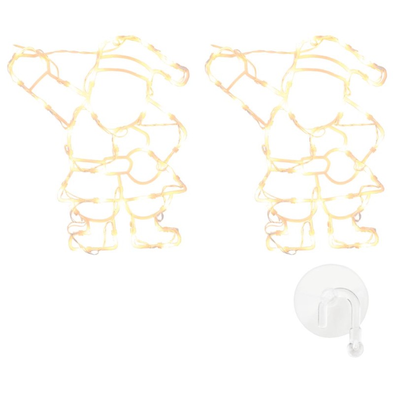 vidaXL Χριστουγεννιάτικα φώτα Santa Silhouette 2 τεμάχια 35 LED