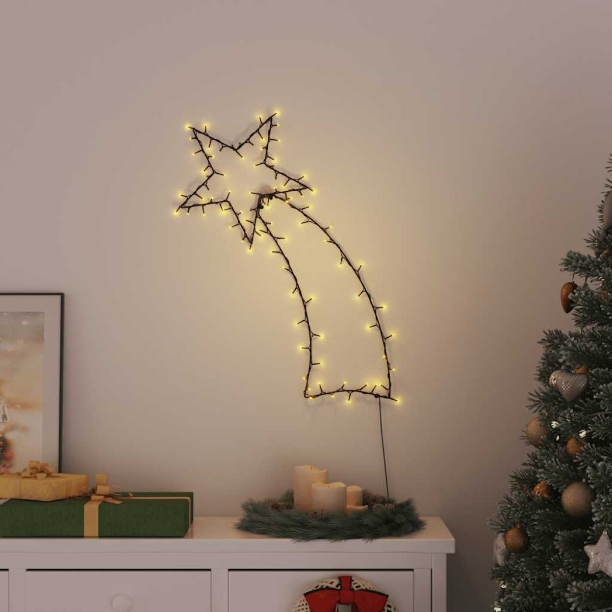 vidaXL Χριστουγεννιάτικα Φωτάκια Shooting Star Silhouette 115 LED