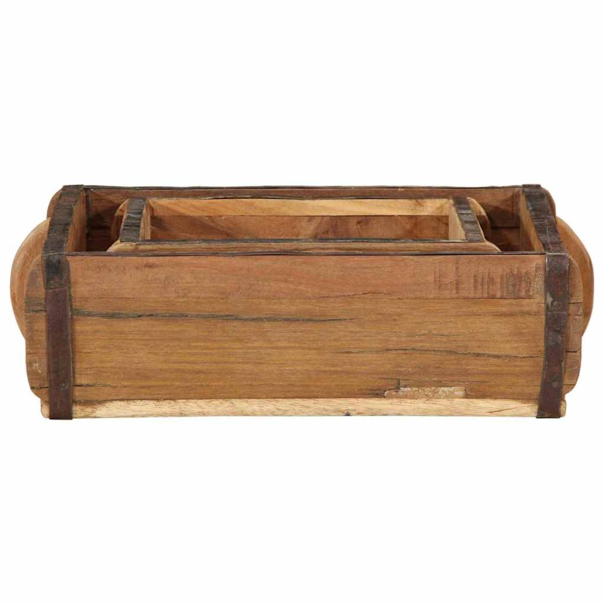 vidaXL Δίσκος 2 τμχ. Καφέ 29 x 31 x 10 εκ Στερεό Ανακτηθέν Ξύλο