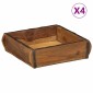 vidaXL Δίσκος 4 τμχ. Καφέ 29 x 31 x 10 εκ Στερεό Ανακτηθέν Ξύλο