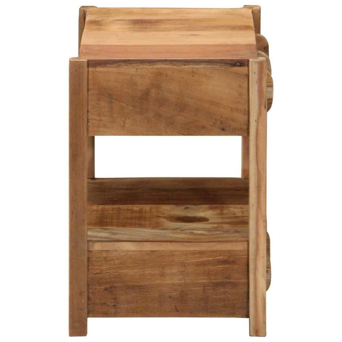 vidaXL End Table με συρτάρι Καφέ 43 x 32 x 46 εκ Στερεό Ανακτηθέν Ξύλο