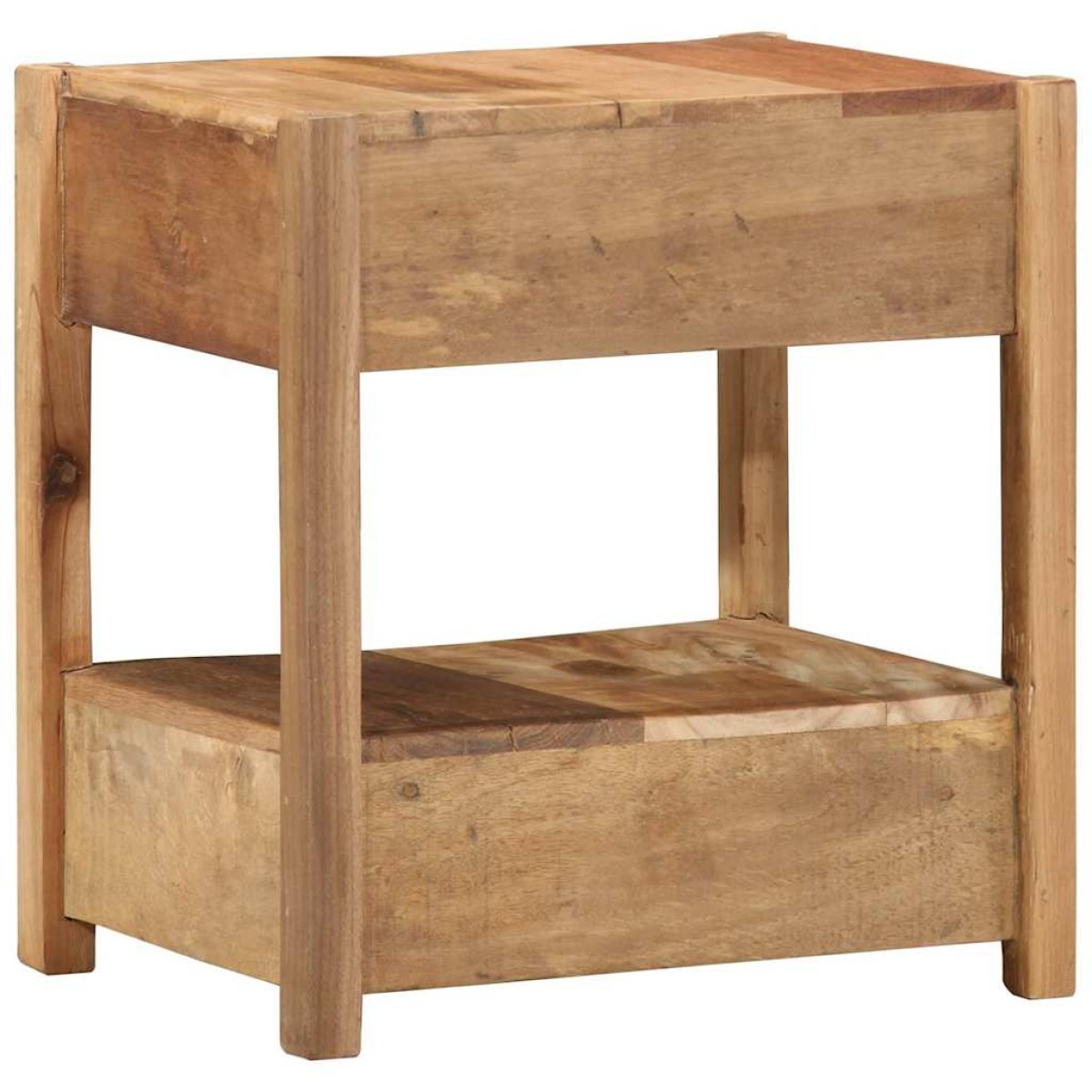 vidaXL End Table με συρτάρι Καφέ 43 x 32 x 46 εκ Στερεό Ανακτηθέν Ξύλο